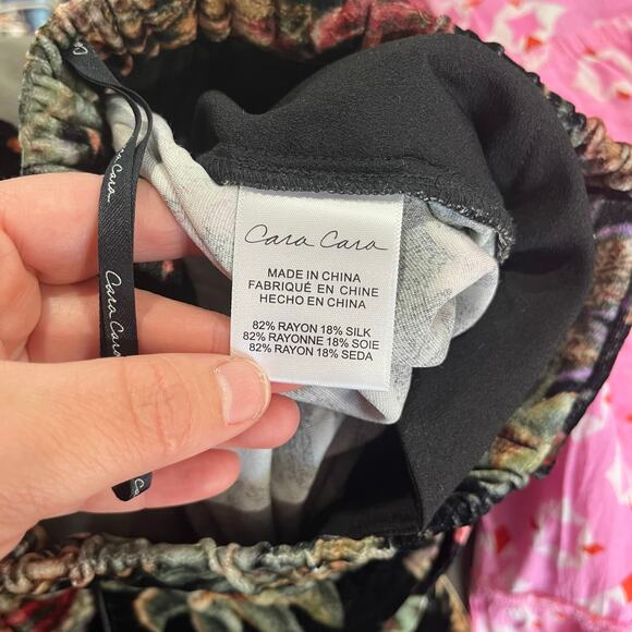 Cara Cara Milano Floral Velvet Wide Leg Pants Tapestry Print M - Picture 9 of 15